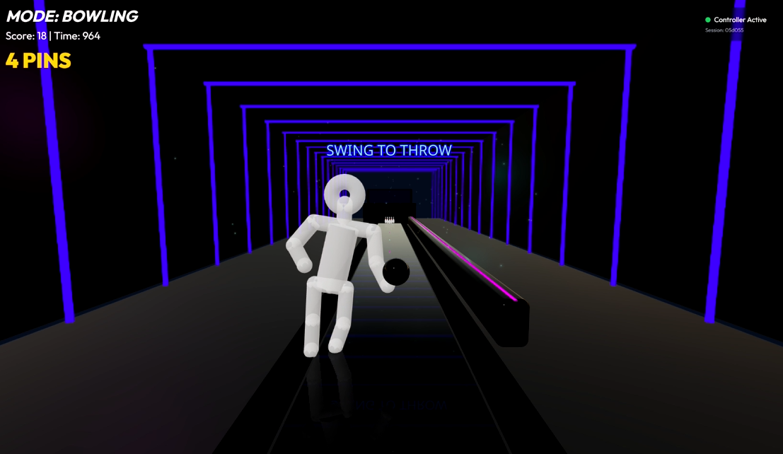 Neon Bowling camera motion game