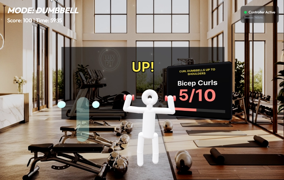 Dumbbell Power camera motion game